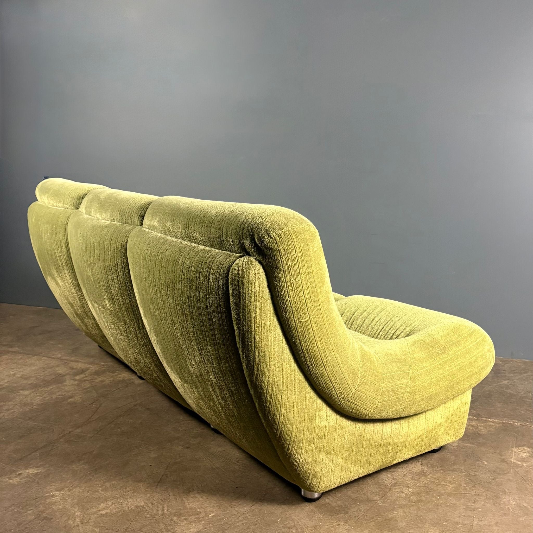 Green Three Seater Sofa Mid Century Vintage Retro MCM