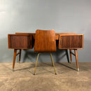 Sligh Lowry American Walnut Tambour Desk and Chair Mid Century Vintage MCM Retro