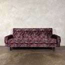 Floral Three Seater Sofa Bed Mid Century Vintage Retro MCM