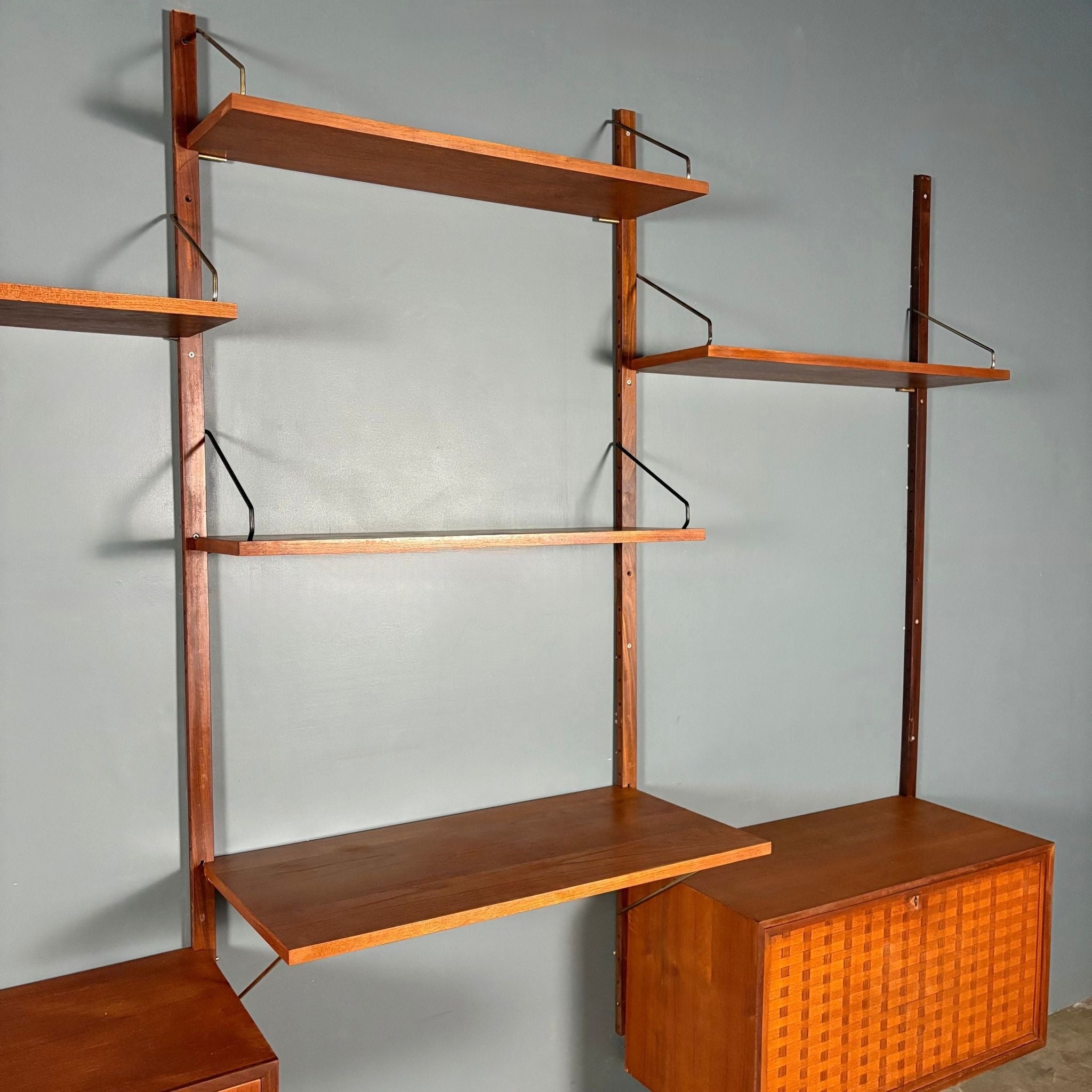 SOLD Mid Century Poul Cadovius Royal System Cado Large Teak Wall Unit Vintage Retro MCM Set 3