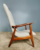 Grey Wool Teak Louis Van Teefelen For WéBé Lounge Chair