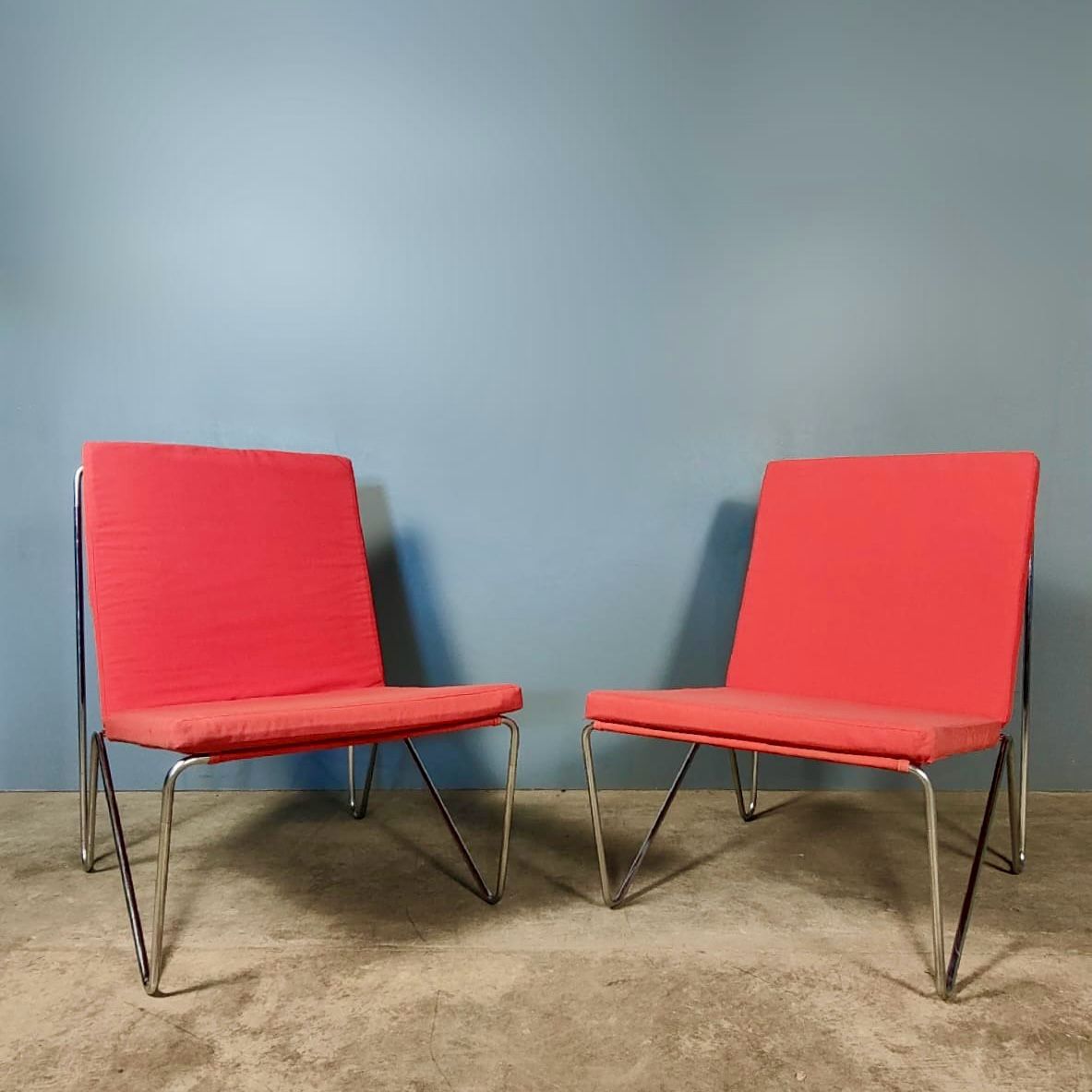 SOLD Pair Of Bachelor 3350 Lounge Chairs By Verner Panton For Fritz Hansen Mid Century Vintage Retro MCM