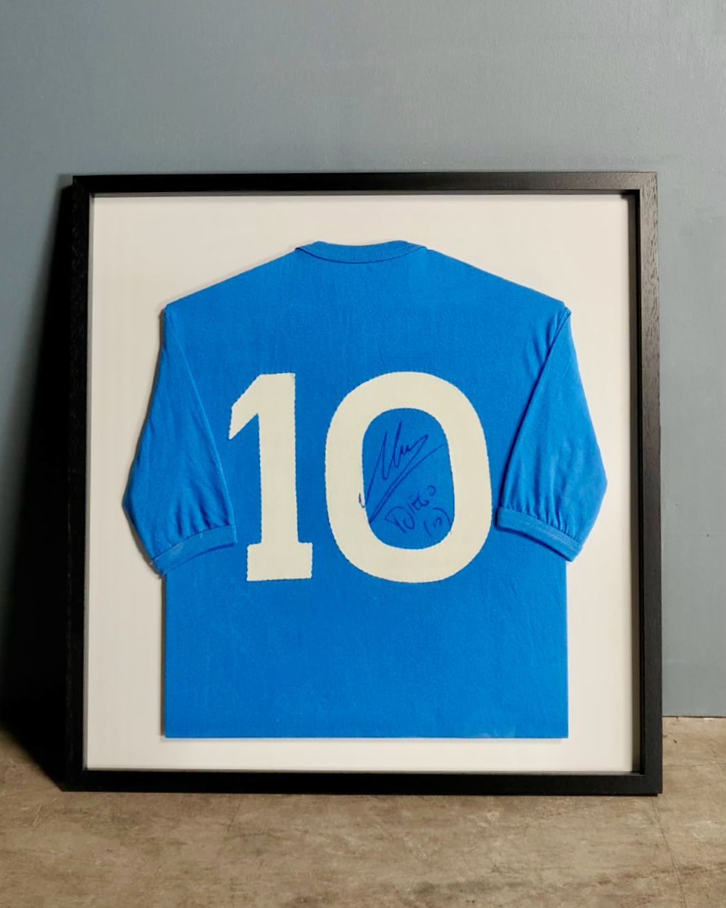 SOLD Framed Diego Maradona Signed Napoli 89/90 Home Shirt Football Vintage Retro