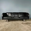 SOLD Erik Jørgensen EJ203 3 Seater Sofa Jørgen Gammelgaard Black Leather Mid Century Retro MCM