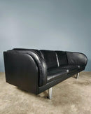 SOLD Erik Jørgensen EJ203 3 Seater Sofa Jørgen Gammelgaard Black Leather Mid Century Retro MCM