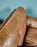 Pair Of Lounge Coronado Chairs By Tobia And Afra Scarpa For B&B Italia Tan Brown Leather 