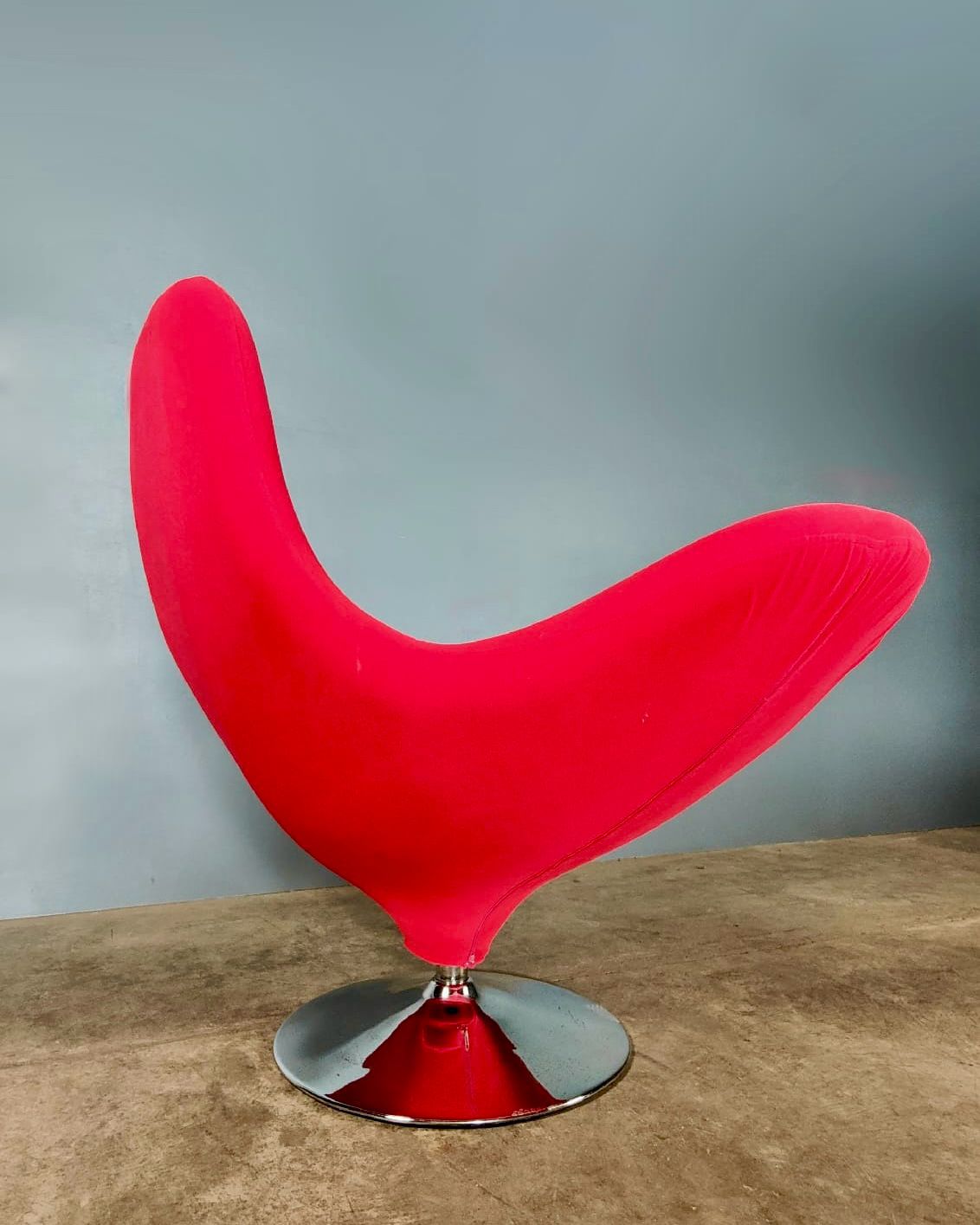 Italian Calla Armchair By Stefano Giovannoni Red Velvet