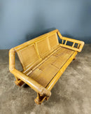 Mid Century Solid Bamboo 3 Seater Sofa Settee 