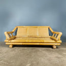 Mid Century Solid Bamboo 3 Seater Sofa Settee 