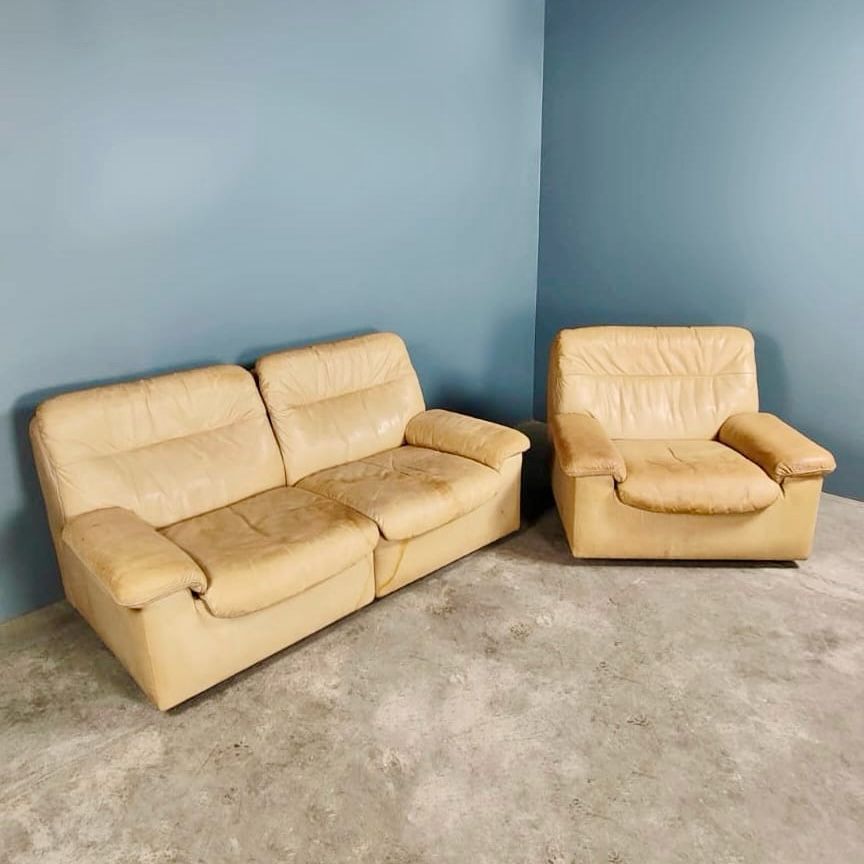 De Sede DS-63 Two Seater Sofa & Matching Armchair Carl Larrson Mid Century Vintage Retro MCM