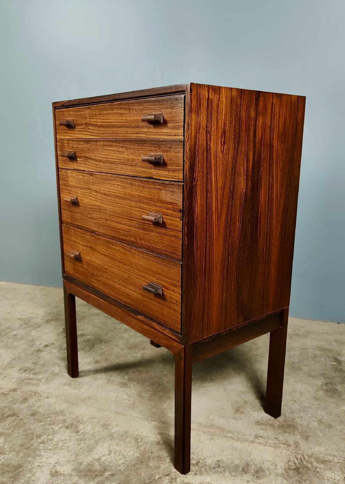 SOLD Mid Century Danish Rosewood Compact Chest Of Drawers Hallway Table Vintage Retro MCM