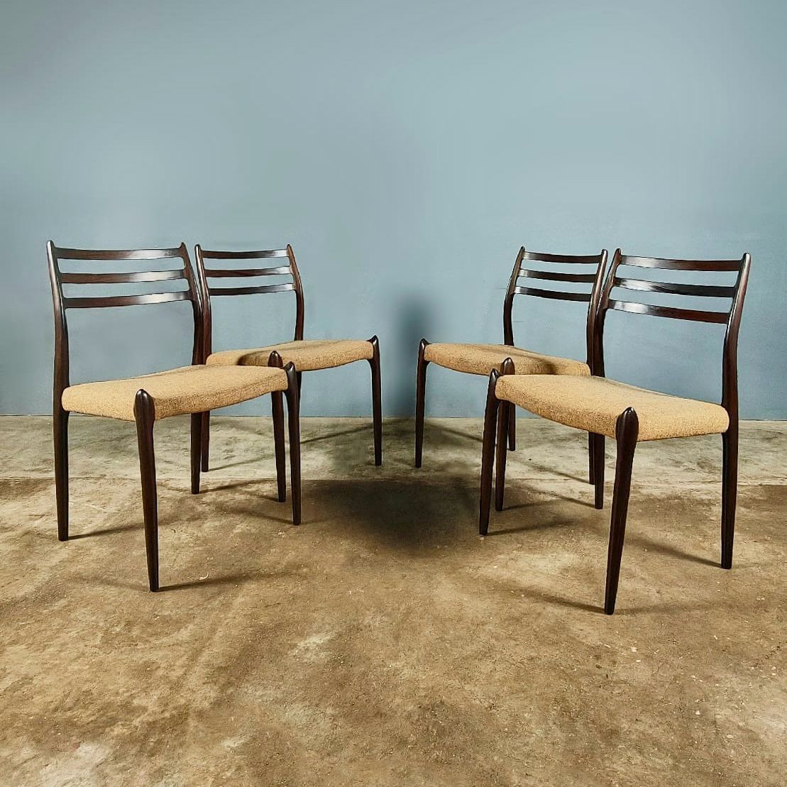 SOLD 4 x Model 78 Rosewood Dining Chairs Niels Otto Møller J.L Møllers Mid Century Vintage Retro MCM