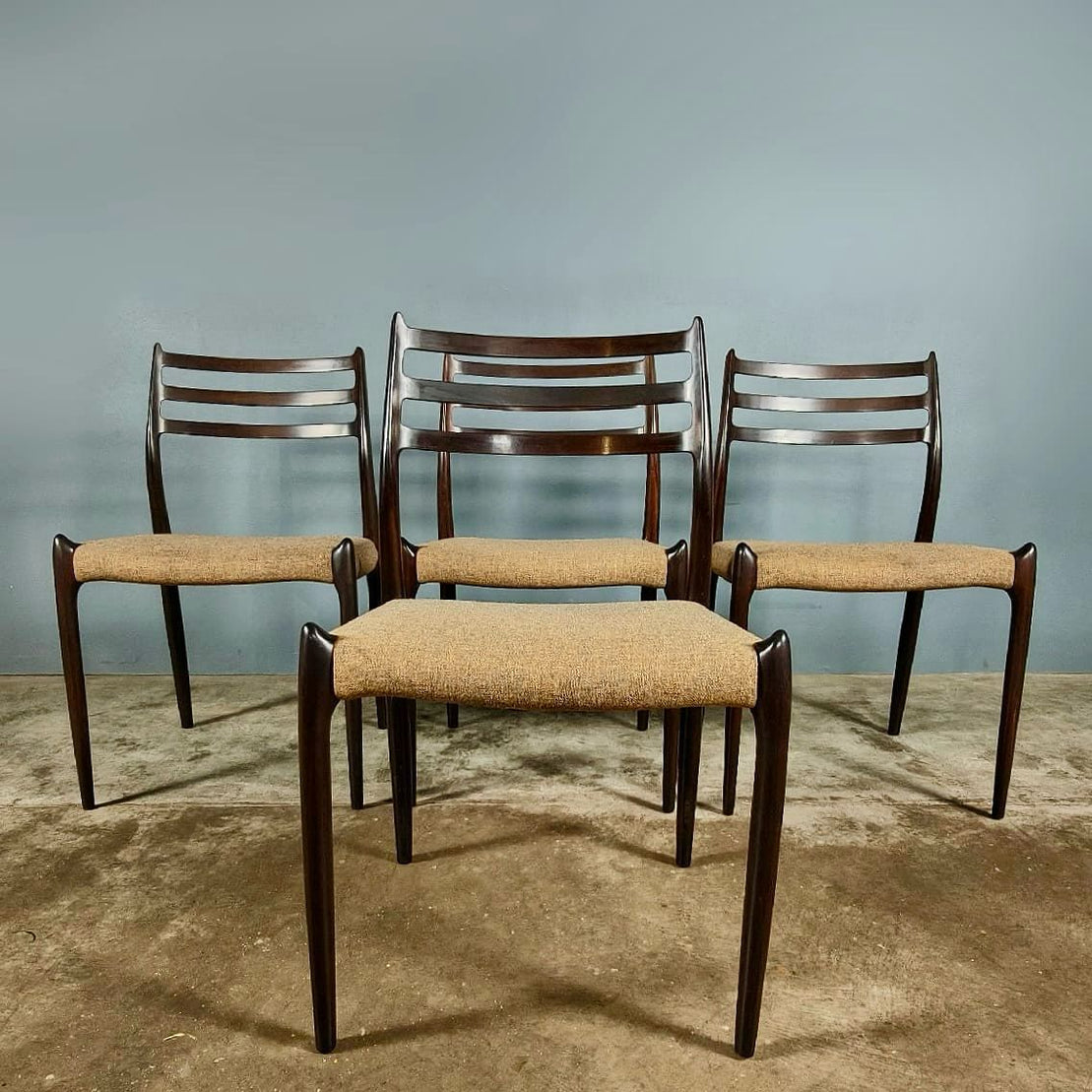 SOLD 4 x Model 78 Rosewood Dining Chairs Niels Otto Møller J.L Møllers Mid Century Vintage Retro MCM