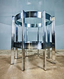 Merrew Associates Chrome Glass Dining Table