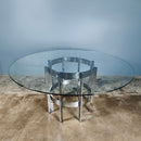 Merrew Associates Chrome Glass Dining Table