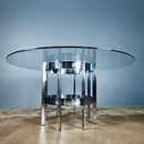 Merrew Associates Chrome Glass Dining Table