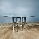 Merrew Associates Chrome Glass Dining Table