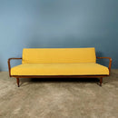 Mid Century Greaves & Thomas Yellow Sofa Bed Settee