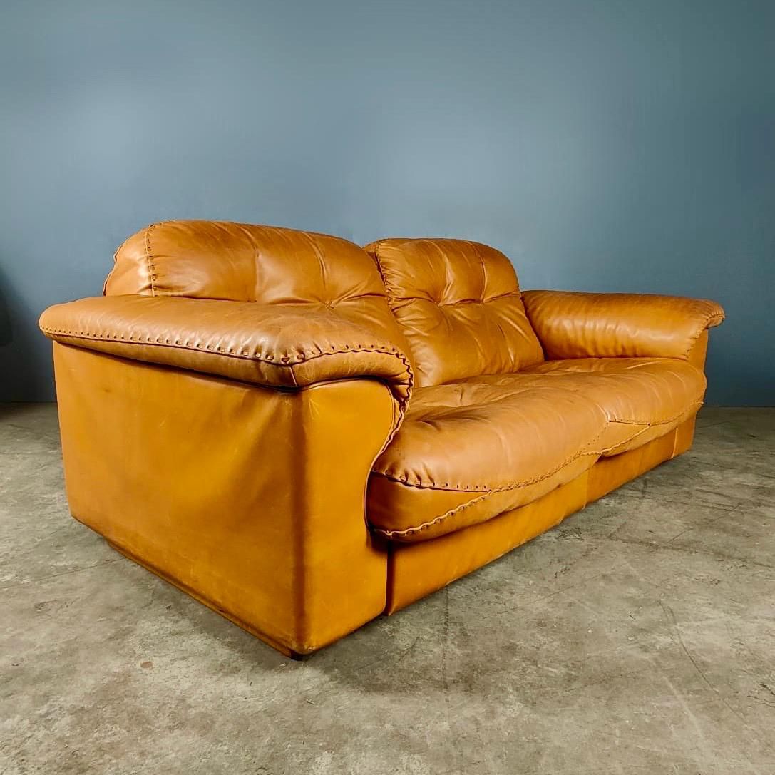 De Sede DS-101 Reclining Two Seater Sofa Tan