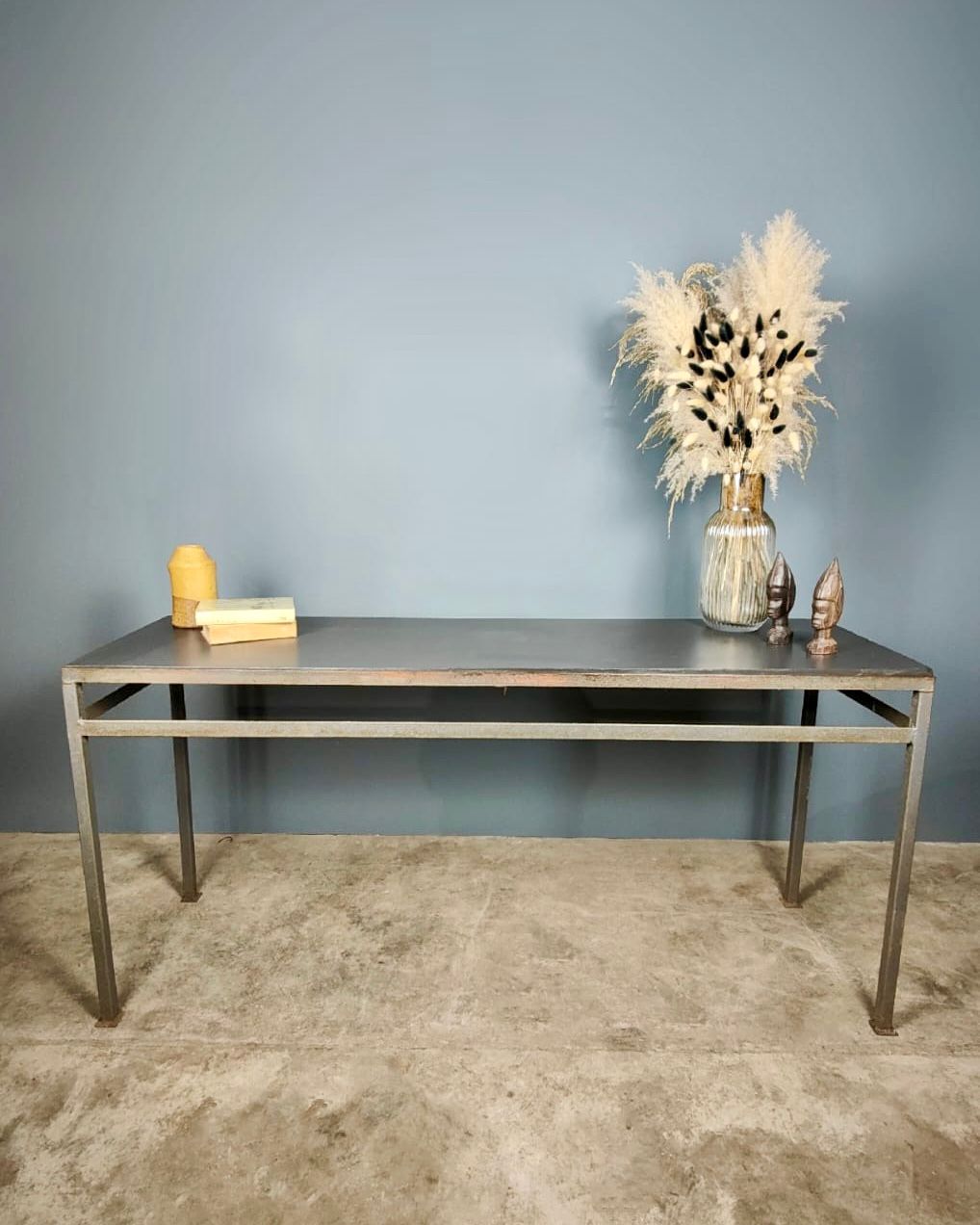 Slate Top Industrial Grey Long Desk Console Table