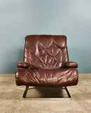 SOLD Tetrad Nucleus Brown Armchair Leather Chairs Sofa Mid Century Vintage Retro MCM