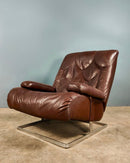 SOLD Tetrad Nucleus Brown Armchair Leather Chairs Sofa Mid Century Vintage Retro MCM