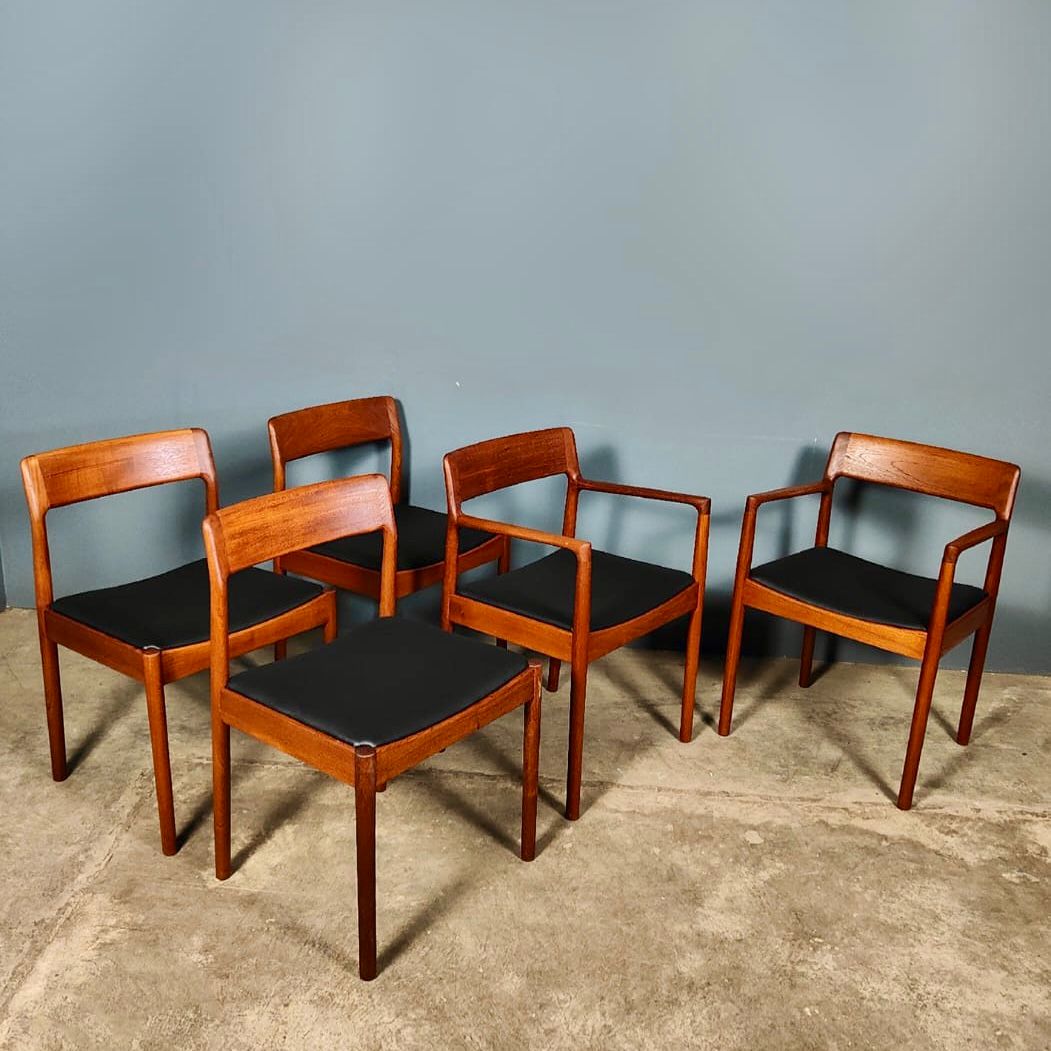 SOLD 5 x Johannes Nørgaard For Nørgaards Møbelfabrik Teak Dining Chairs Mid Century Vintage Retro MCM