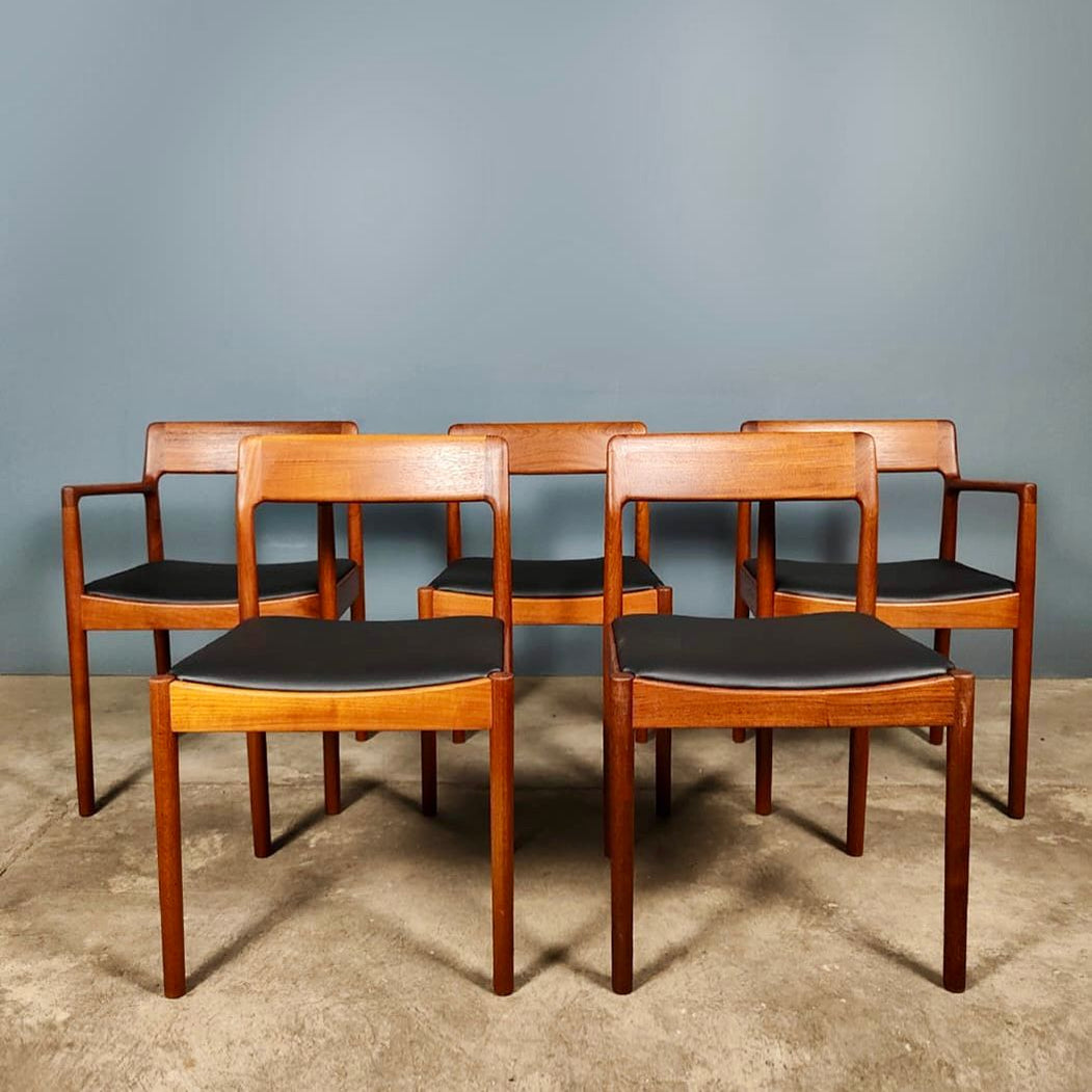 SOLD 5 x Johannes Nørgaard For Nørgaards Møbelfabrik Teak Dining Chairs Mid Century Vintage Retro MCM