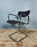 SOLD 6 x Charcoal Black Grey Bouclé Mid Century Chrome Dining Chairs Vintage Retro MCM