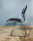 SOLD 6 x Charcoal Black Grey Bouclé Mid Century Chrome Dining Chairs Vintage Retro MCM