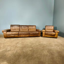 SOLD Vintage De Sede Exclusive DS66 Brown Leather Tan Three Seater Sofa & Matching Armchair Mid Century Retro