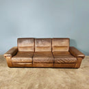 SOLD Vintage De Sede Exclusive DS66 Brown Leather Tan Three Seater Sofa & Matching Armchair Mid Century Retro