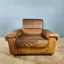 SOLD Vintage De Sede Exclusive DS66 Brown Leather Tan Three Seater Sofa & Matching Armchair Mid Century Retro