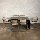 Six Black Marcel Breuer Cesca Bauhaus Dining Chairs With Matching Extending Dining Table Mid Century Vintage Retro MCM