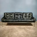 SOLD Roland Rainer Bauhaus For WK Möbel Vienna Dark Green Leather 3 Seater Sofa