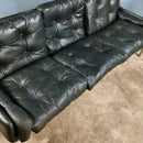 SOLD Roland Rainer Bauhaus For WK Möbel Vienna Dark Green Leather 3 Seater Sofa