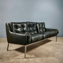 SOLD Roland Rainer Bauhaus For WK Möbel Vienna Dark Green Leather 3 Seater Sofa