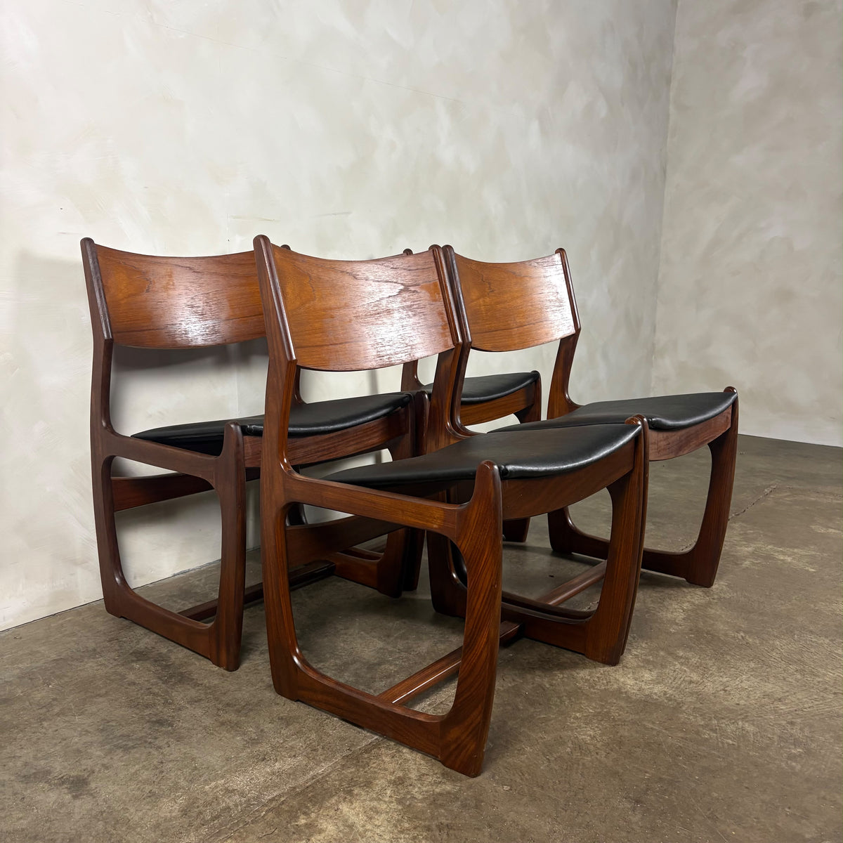 1960s Portwood Teak Extending Dining Table & Four Chairs Mid Century Vintage Retro MCM