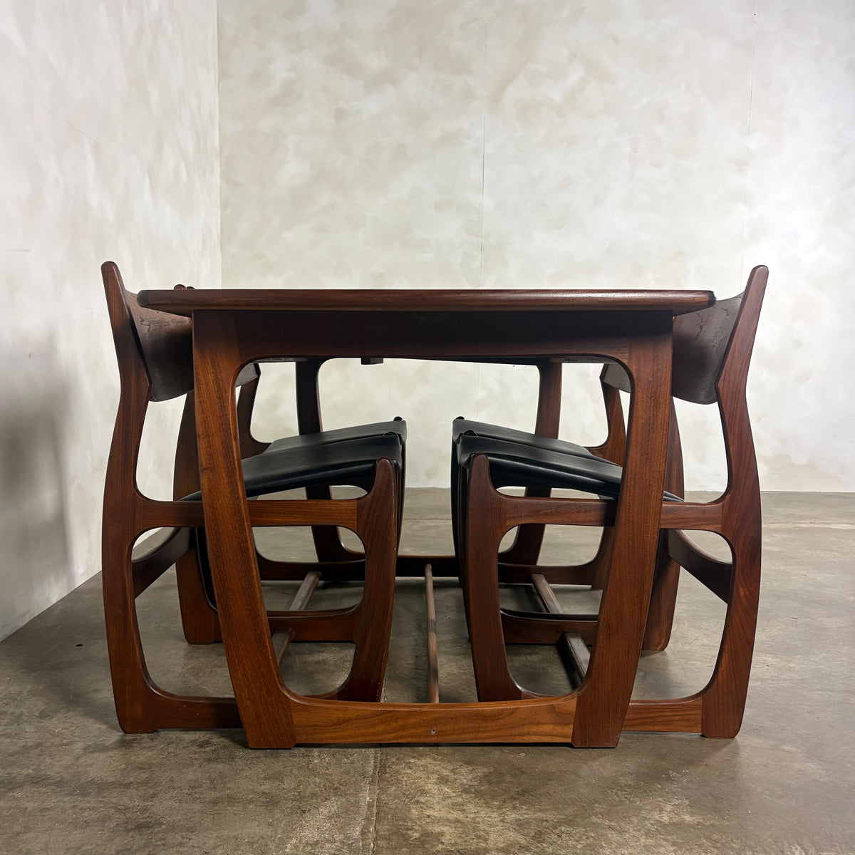 1960s Portwood Teak Extending Dining Table & Four Chairs Mid Century Vintage Retro MCM