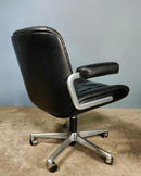 SOLD Mid Century Giroflex Swivel Black Leather Desk Office Chair Karl Dittert Martin Stoll Vintage Retro MCM