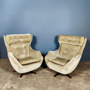 SOLD Pair Of Parker Knoll Statesman Swivel Egg Lounge Chairs Mid Century Vintage Retro MCM