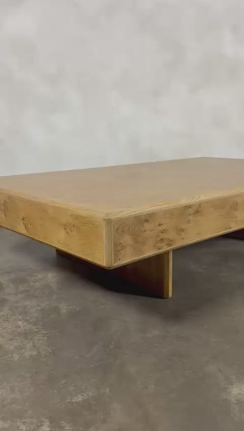 SOLD Heals Burr Oak Large Coffee Table Howard Keith HK London Style Mid Century Vintage Retro MCM