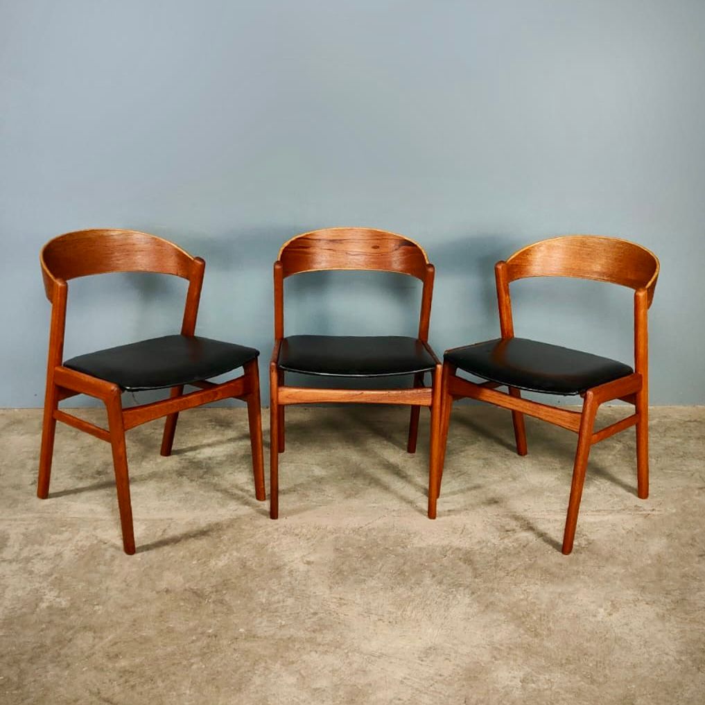 3 x Dux Of Sweden Ribbon Dining Chairs Mid Century Vintage Retro MCM