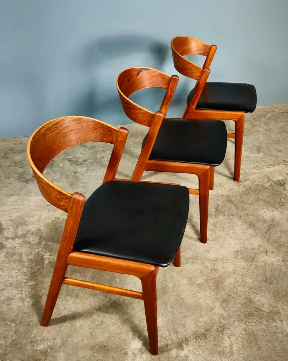 3 x Dux Of Sweden Ribbon Dining Chairs Mid Century Vintage Retro MCM