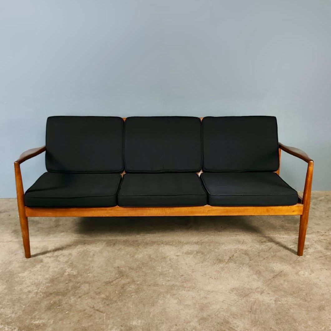 SOLD Robin Day For Hille 1958 'Cane Back' Three Seater Sofa Mid Century Vintage Retro MCM