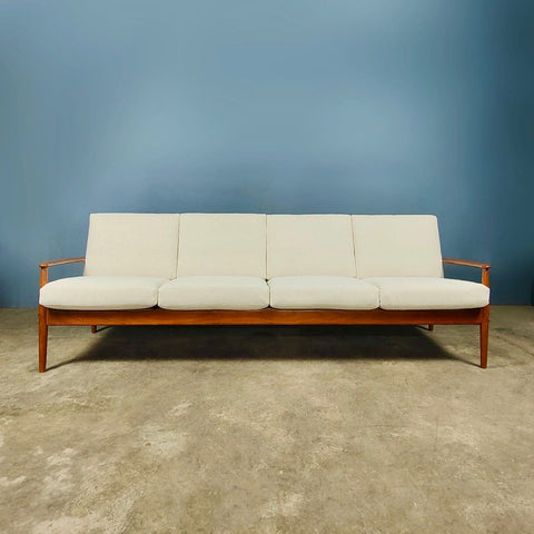 SOLD Mid Century Danish Teak 4 Seater Sofa Model 118-4 Grete Jalk France & Son & Daverkosen Vintage Retro MCM